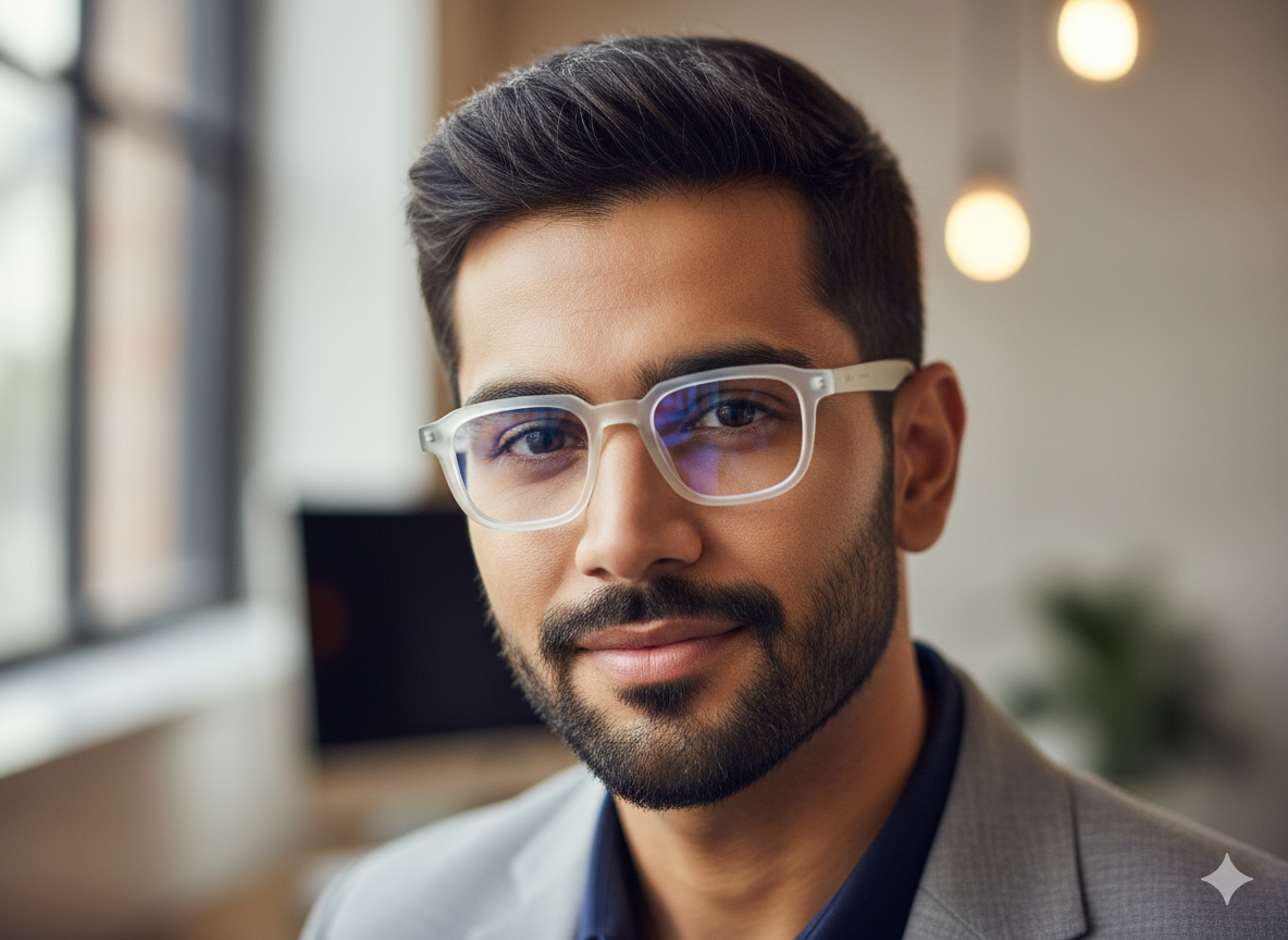 Frosted White Rectangular Frame Blue Light Glasses